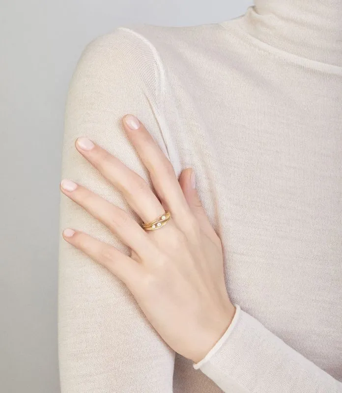 Dune Diamond Ring - 18ct Natural Beige Gold