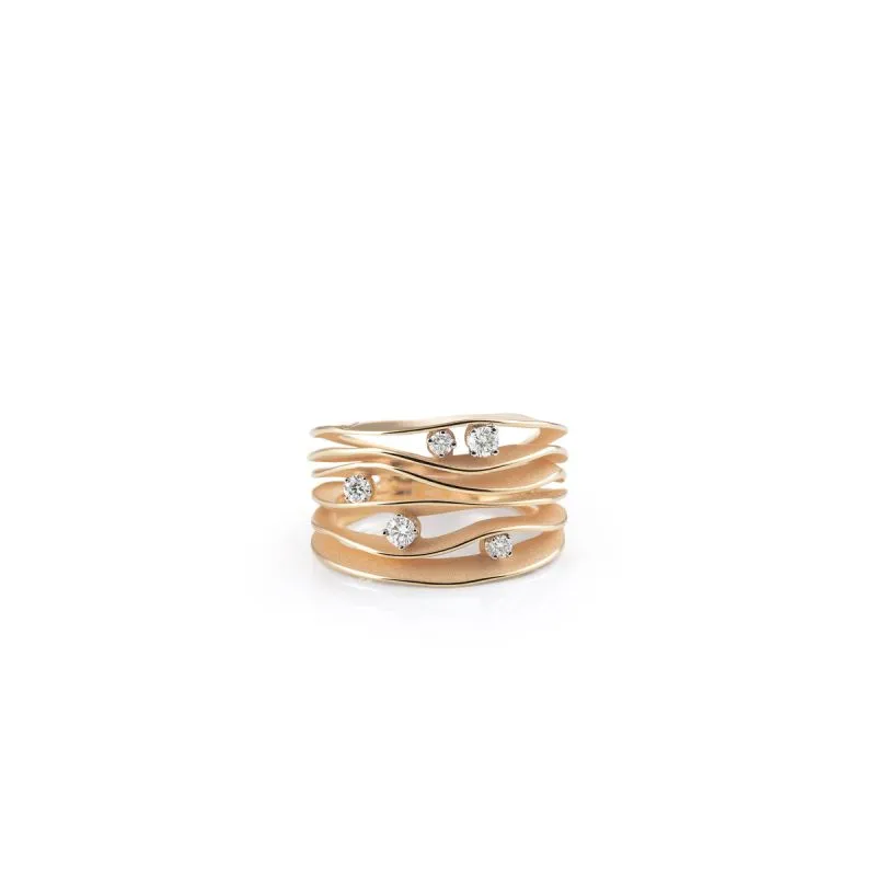 Dune Diamond Ring - 18ct Orange Apricot Gold