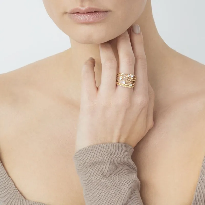 Dune Diamond Ring - 18ct Orange Apricot Gold