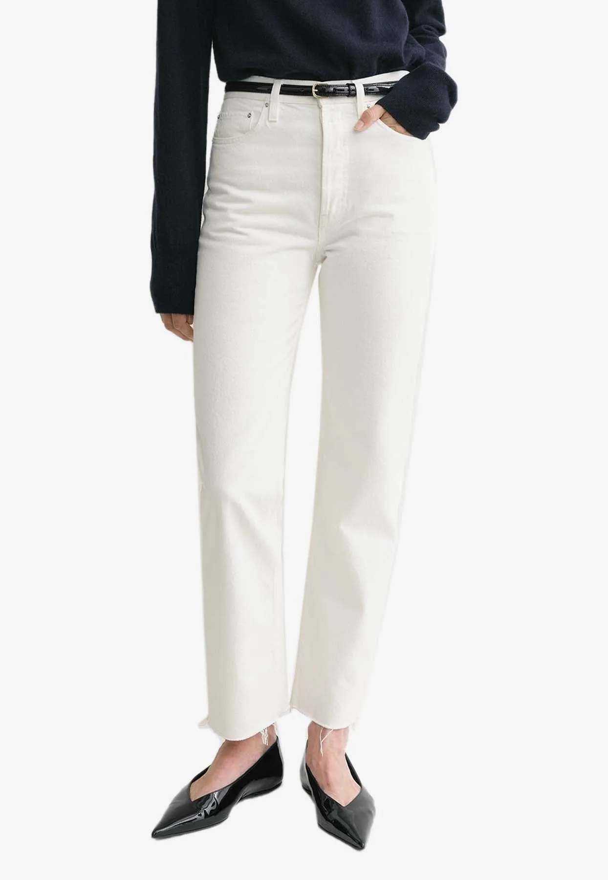 Fringed Straight-Leg Jeans