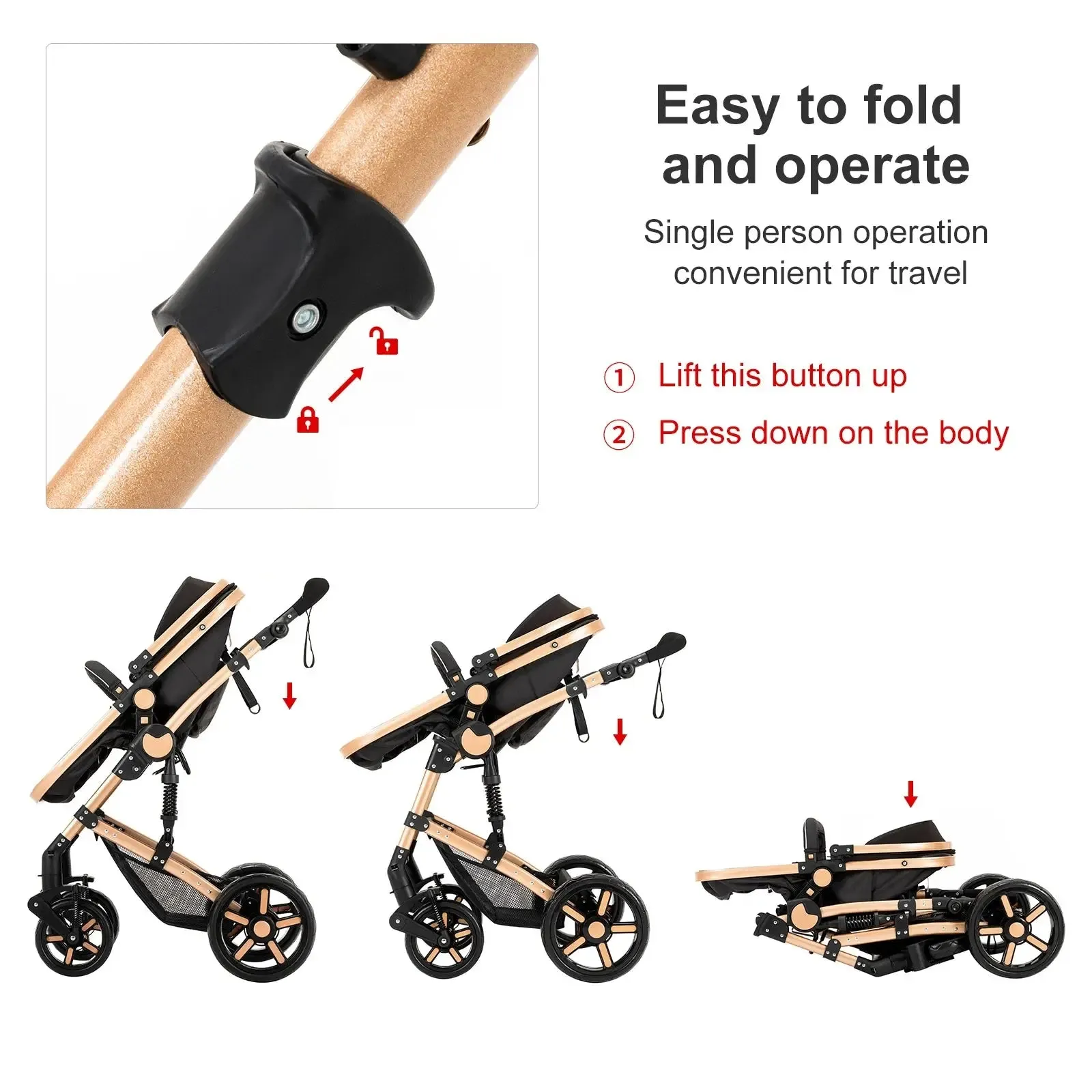 High Landscape Multi-Functional 3 In 1 Pushchair Set