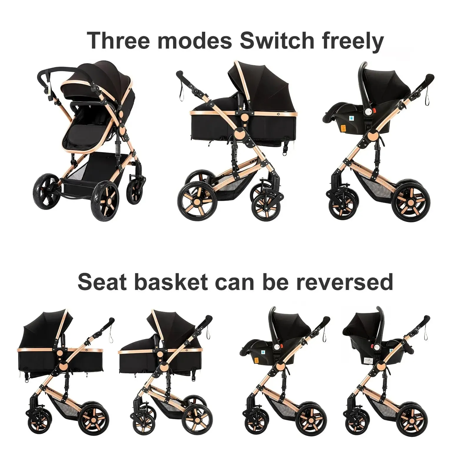 High Landscape Multi-Functional 3 In 1 Pushchair Set