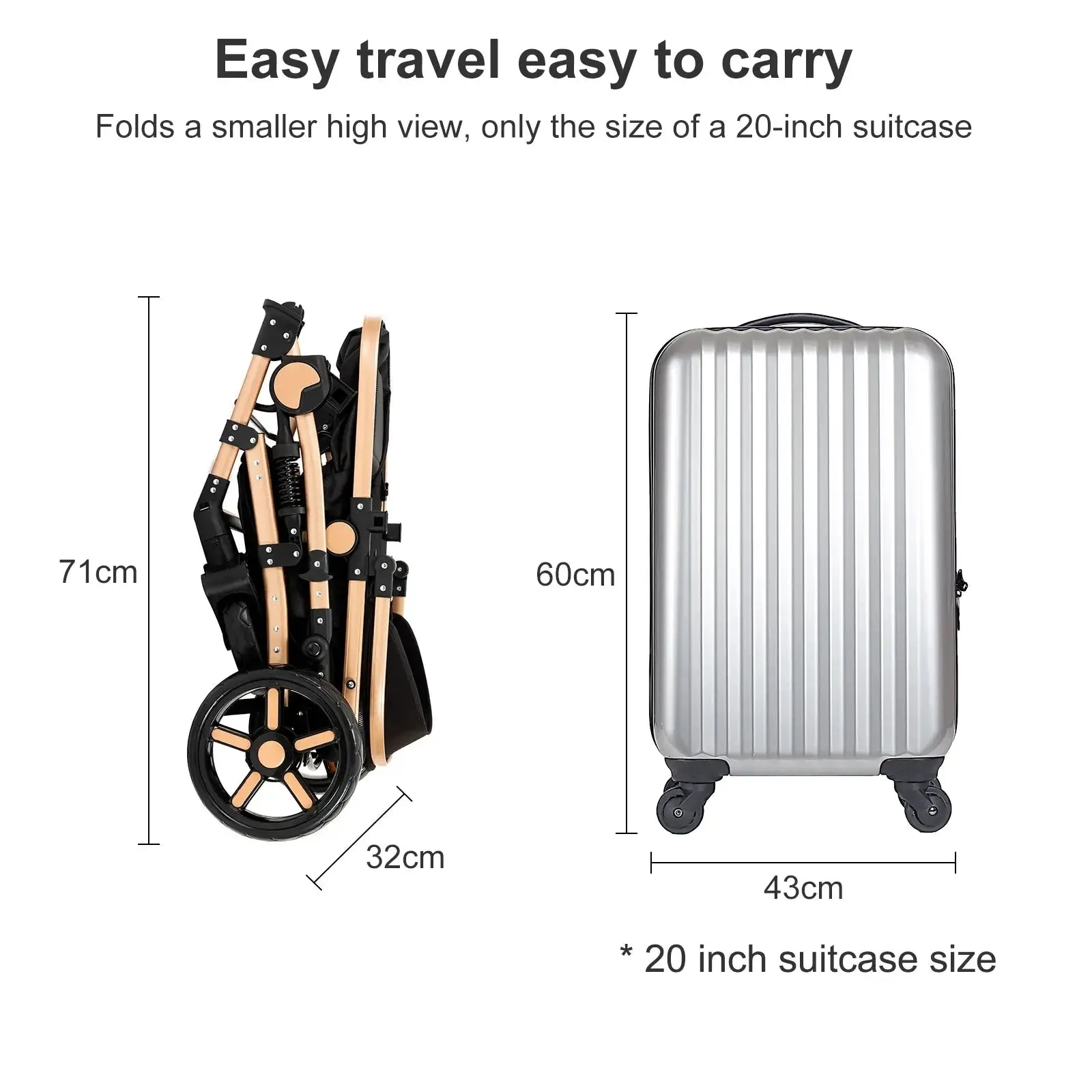 High Landscape Multi-Functional 3 In 1 Pushchair Set
