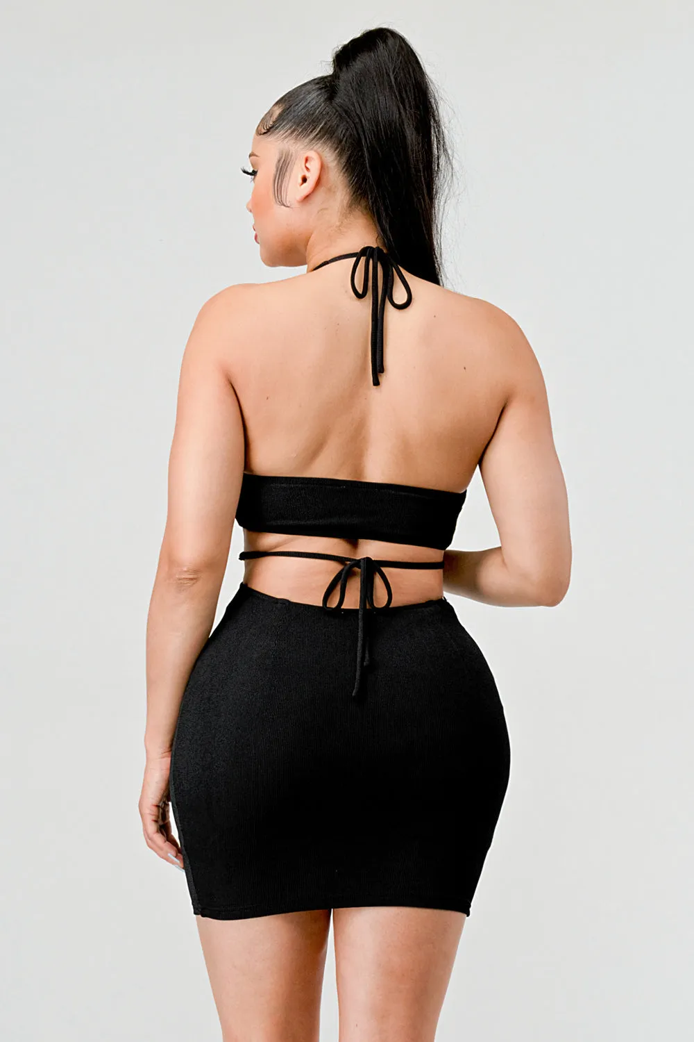 LUXE GOLD CHAIN WAIST TIE AND HATLER MINI DRESS