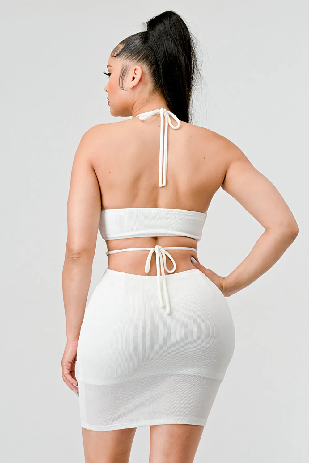 LUXE GOLD CHAIN WAIST TIE AND HATLER MINI DRESS