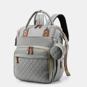 Multi Functional Mommy Bag With Crib Simple Waterproof Oxford Backpack