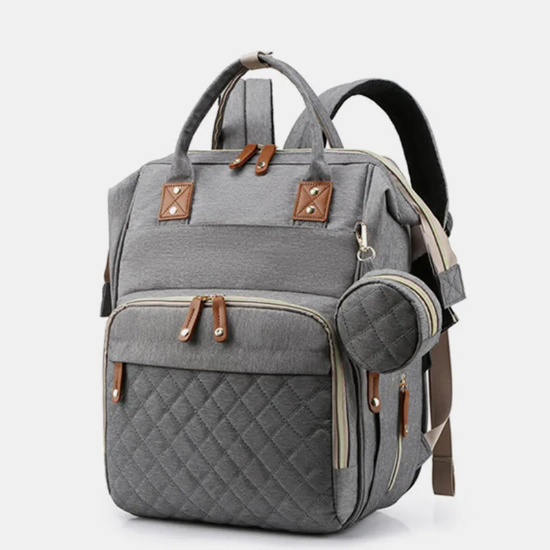 Multi Functional Mommy Bag With Crib Simple Waterproof Oxford Backpack