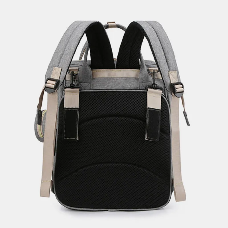 Multi Functional Mommy Bag With Crib Simple Waterproof Oxford Backpack