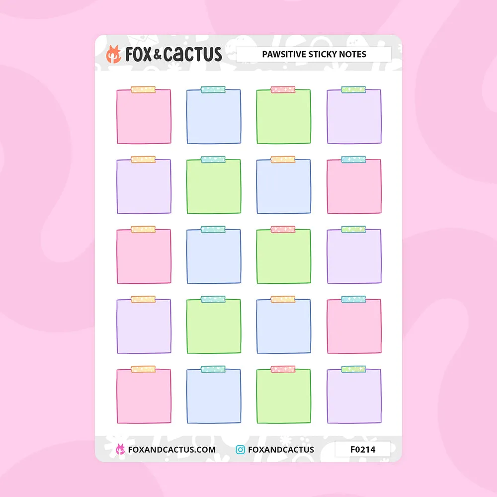Pawsitive Vibes Sticky Note Stickers
