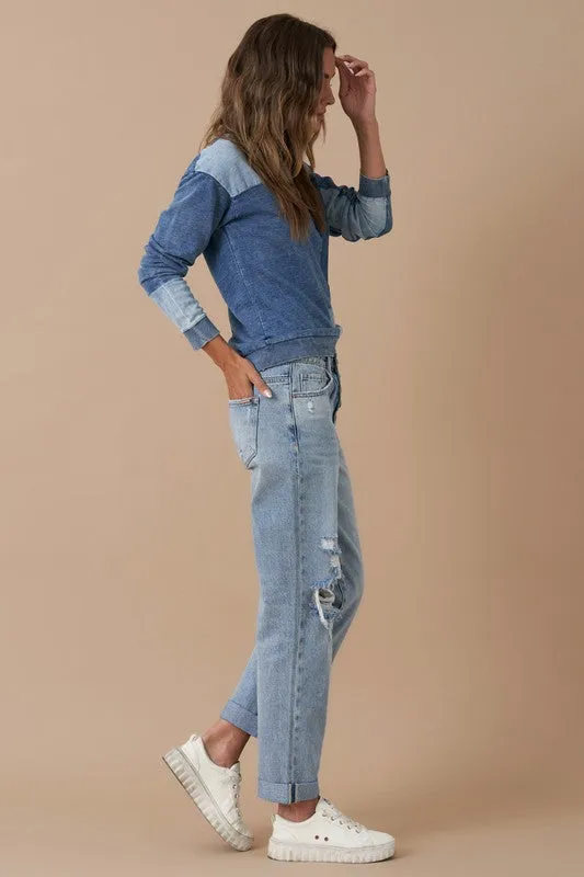 Rolled Up Boyfriend Jeans - Online Exclusive