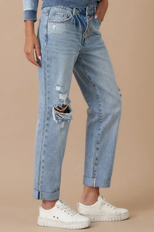 Rolled Up Boyfriend Jeans - Online Exclusive