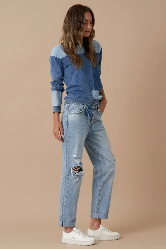 Rolled Up Boyfriend Jeans - Online Exclusive