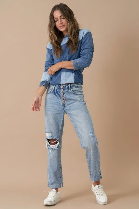 Rolled Up Boyfriend Jeans - Online Exclusive