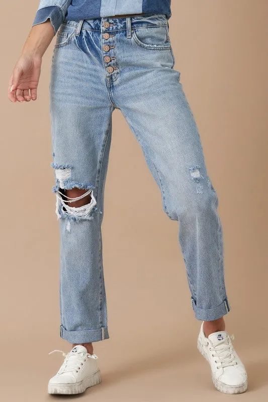 Rolled Up Boyfriend Jeans - Online Exclusive