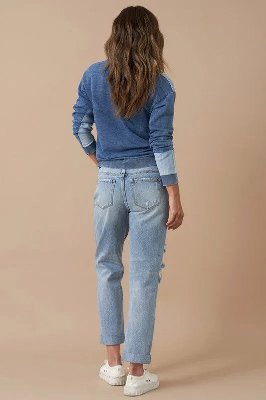 Rolled Up Boyfriend Jeans - Online Exclusive